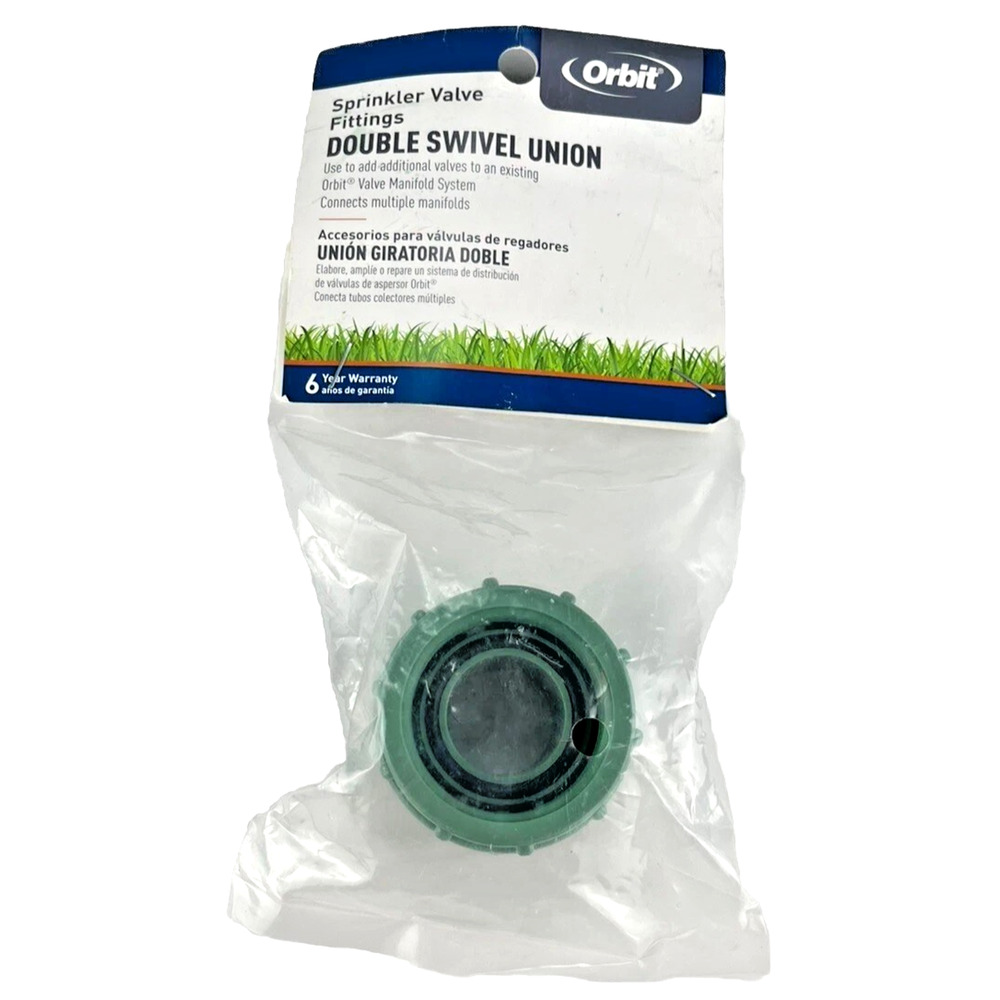 Orbit 57184 Double Swivel Union Coupler Valve Heavy Duty Connector Adapter Green